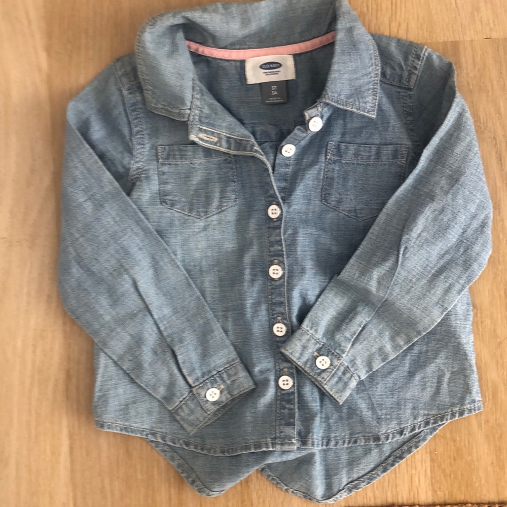 NWOT old navy chambray shirt girl sz 3